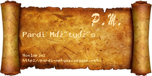 Pardi Mátyás névjegykártya